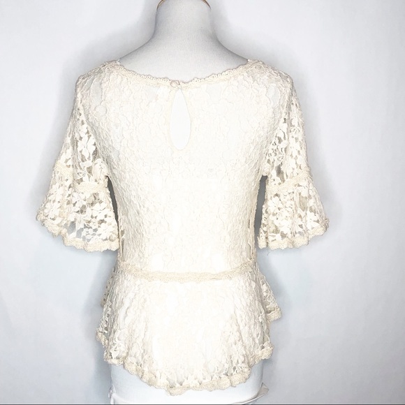 Rare Free People Lace Top in Cream size small - Picture 7 of 7